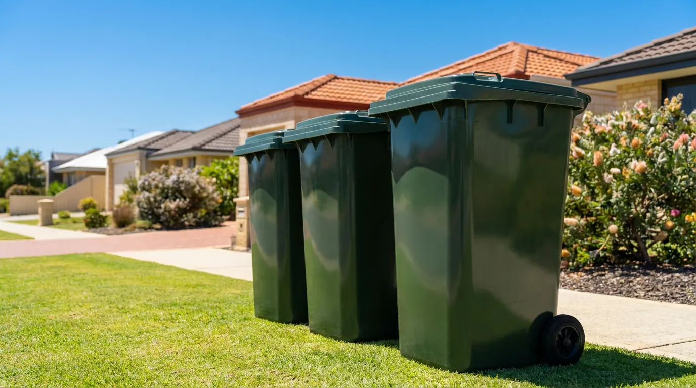 Crisp clean wheelie bins after a Western Suburbs Wash